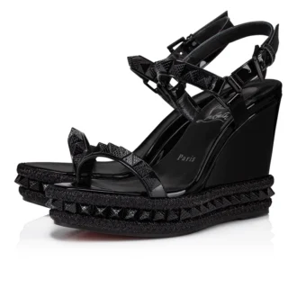 Pyraclou – Espadrillas da 110 mm – Pelle di vitello verniciata – Nero – Donna Pyraclou – Espadrillas da 110 mm – Pelle di vitello verniciata – Nero – Donna