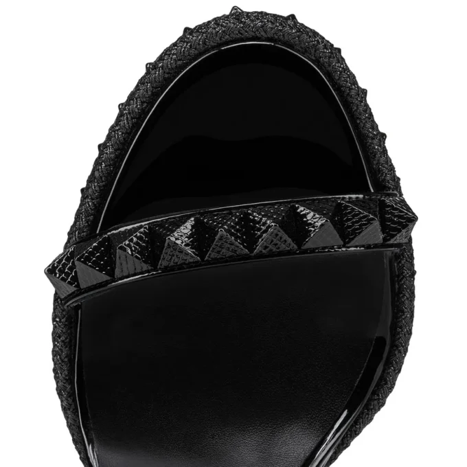 Pyraclou – Espadrillas da 110 mm – Pelle di vitello verniciata – Nero – Donna