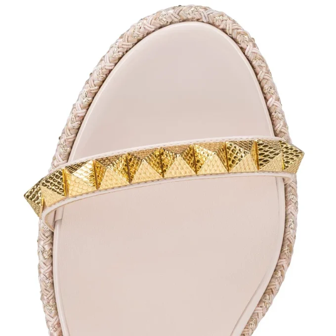 Pyraclou – Espadrillas da 60 mm – Pelle di vitello verniciata – Leche – Donna