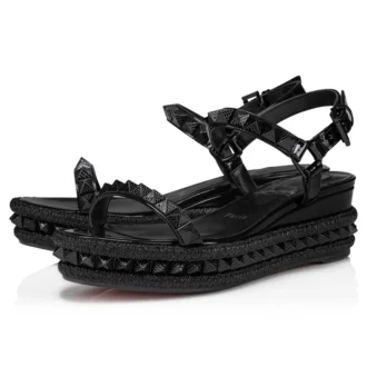 Pyraclou – Espadrillas da 60 mm – Pelle di vitello verniciata – Nero – Donna Pyraclou – Espadrillas da 60 mm – Pelle di vitello verniciata – Nero – Donna
