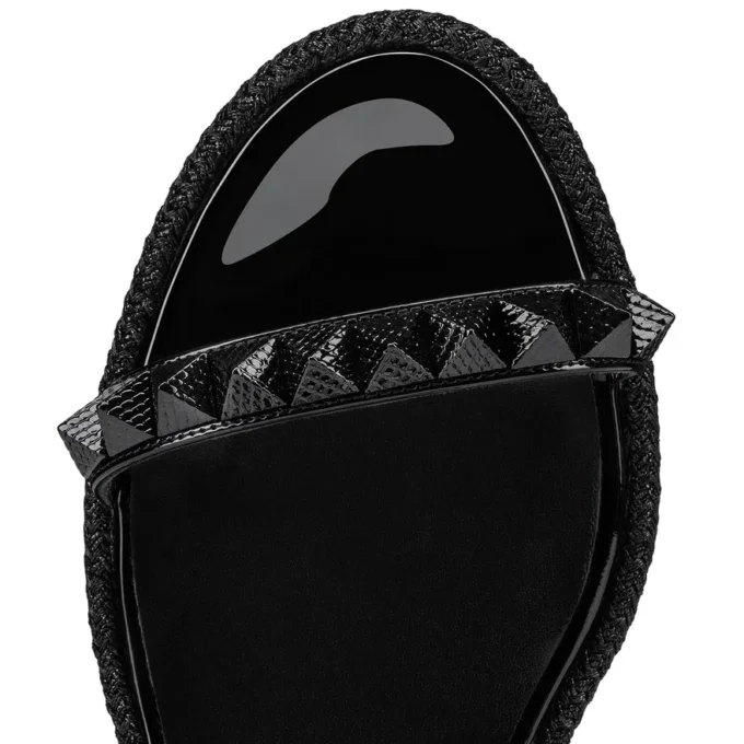 Pyraclou – Espadrillas da 60 mm – Pelle di vitello verniciata – Nero – Donna