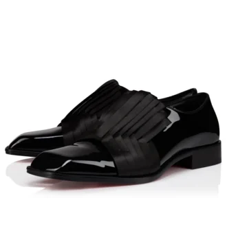 Rahul – Oxford – Pelle di vitello verniciata e raso crepe – Nero – Uomo Rahul – Oxford – Pelle di vitello verniciata e raso crepe – Nero – Uomo