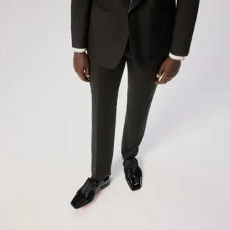 Rahul – Oxford – Pelle di vitello verniciata e raso crepe – Nero – Uomo Rahul – Oxford – Pelle di vitello verniciata e raso crepe – Nero – Uomo