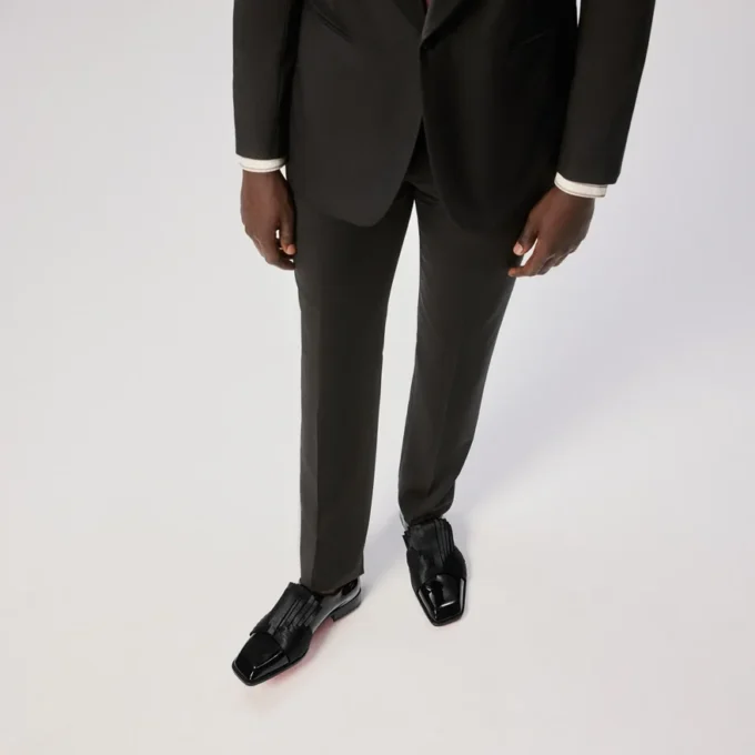 Rahul – Oxford – Pelle di vitello verniciata e raso crepe – Nero – Uomo