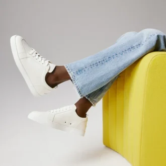 Rantulow – Sneakers – Pelle di vitello martellata – Latte – Uomo