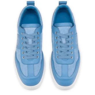 Retero – Sneakers – Pelle di vitello e tela – Ceruleo – Uomo
