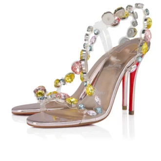 Rosa Z Jewel – Sandali da 100 mm – TPU, strass e pelle di vitello laminata – Leche – Donna