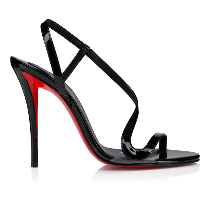 Rosa Z – Sandali da 100 mm – Pelle di vitello verniciata – Nero – Donna
