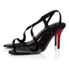 Rosa Z – Sandali da 80 mm – Pelle di vitello verniciata – Nero – Donna