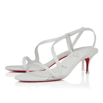 Rosalie – Sandali con tacco da 55 mm – Pelle di capretto – Bianco – Donna