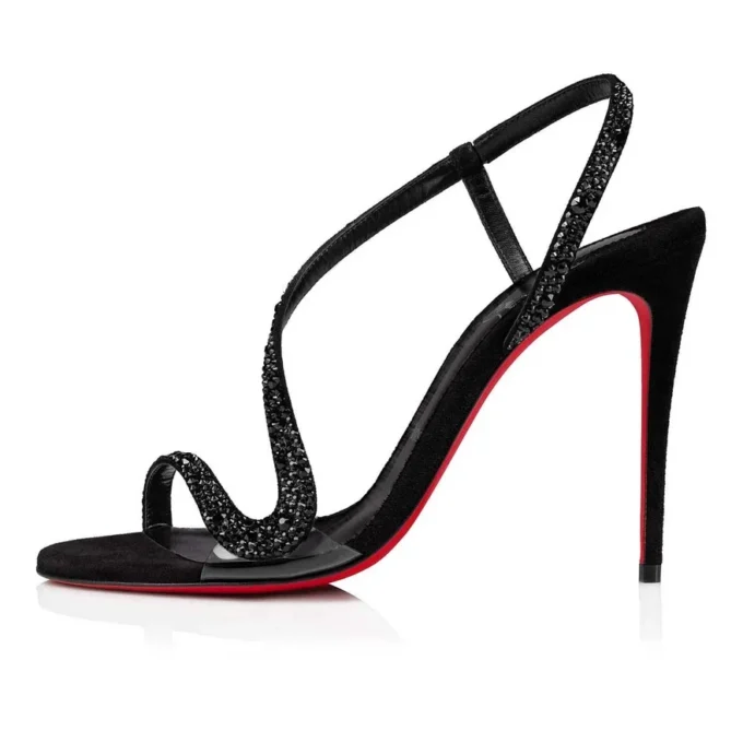 Rosalie Strass – Sandali da 99 mm – Camoscio e strass – Nero – Donna Rosalie Strass – Sandali da 99 mm – Camoscio e strass – Nero – Donna