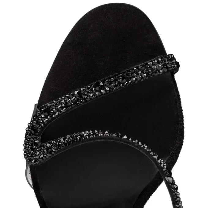 Rosalie Strass – Sandali da 99 mm – Camoscio e strass – Nero – Donna Rosalie Strass – Sandali da 99 mm – Camoscio e strass – Nero – Donna