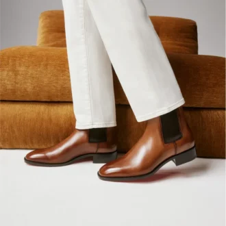 Samson – Stivali – Pelle di vitello patinata – Havane – Uomo