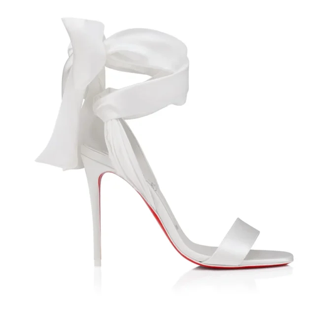 Sandale Du Desert – Sandali con cinturini da 100 mm – Raso crepe – Avorio – Donna