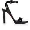 Sandalo Fanny – Sandali con cinturini da 120 mm – Pelle di vitello patinata – Nero – Donna