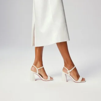 Sandalo Miss Jane – Sandali 85 mm – Pelle nappa perlata – Bianco – Donna Sandalo Miss Jane – Sandali 85 mm – Pelle nappa perlata – Bianco – Donna