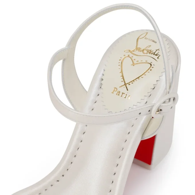 Sandalo Miss Jane – Sandali 85 mm – Pelle nappa perlata – Bianco – Donna