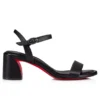 Sandalo Miss Jane – Sandali con tacco da 55 mm – Pelle di agnello nappa – Nero – Donna