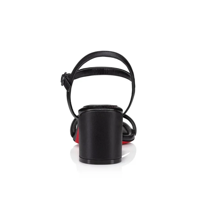 Sandalo Miss Jane – Sandali con tacco da 55 mm – Pelle di agnello nappa – Nero – Donna