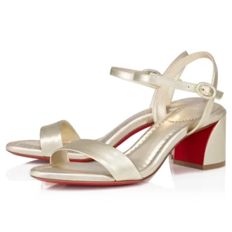 Sandalo Miss Jane – Sandali con tacco da 55 mm – Pelle nappa iridescente – Platine – Donna Sandalo Miss Jane – Sandali con tacco da 55 mm – Pelle nappa iridescente – Platine – Donna