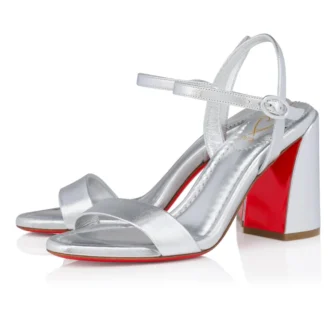 Sandalo Miss Jane – Sandali da 85 mm – Pelle di vitello laminata – Argento – Donna Sandalo Miss Jane – Sandali da 85 mm – Pelle di vitello laminata – Argento – Donna