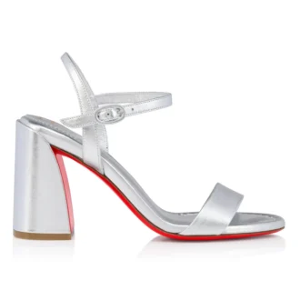 Sandalo Miss Jane – Sandali da 85 mm – Pelle di vitello laminata – Argento – Donna Sandalo Miss Jane – Sandali da 85 mm – Pelle di vitello laminata – Argento – Donna