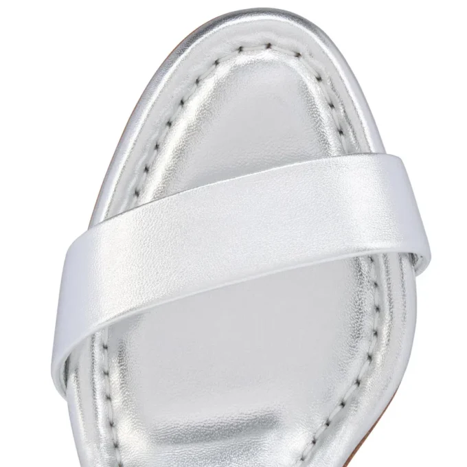 Sandalo Miss Jane – Sandali da 85 mm – Pelle di vitello laminata – Argento – Donna Sandalo Miss Jane – Sandali da 85 mm – Pelle di vitello laminata – Argento – Donna