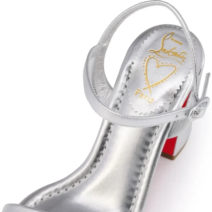 Sandalo Miss Jane – Sandali da 85 mm – Pelle di vitello laminata – Argento – Donna Sandalo Miss Jane – Sandali da 85 mm – Pelle di vitello laminata – Argento – Donna