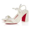 Sandalo Miss Jane Strass Boum – Sandali con tacco da 85 mm – Raso crêpe – Versione avorio – Donna