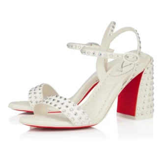 Sandalo Miss Jane Strass Boum – Sandali con tacco da 85 mm – Raso crêpe – Versione avorio – Donna Sandalo Miss Jane Strass Boum – Sandali con tacco da 85 mm – Raso crêpe – Versione avorio – Donna