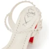 Sandalo Miss Jane Strass Boum – Sandali con tacco da 85 mm – Raso crêpe – Versione avorio – Donna