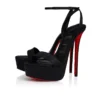 Sandalo Miss Z Alta Suola Strass – 160 mm – Raso crepe – Nero – Donna