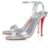 Sandalo Miss Z – Sandali con cinturini da 100 mm – Pelle di agnello nappa – Argento – Donna