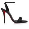 Sandalo Miss Z – Sandali con cinturini da 100 mm – Pelle di agnello nappa – Nero – Donna