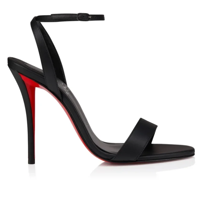 Sandalo Miss Z – Sandali con cinturini da 100 mm – Pelle di agnello nappa – Nero – Donna