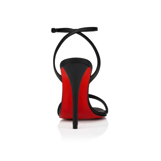 Sandalo Miss Z – Sandali con cinturini da 100 mm – Pelle di agnello nappa – Nero – Donna