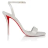 Sandalo Miss Z – Sandali con cinturini da 100 mm – Pelle nappa perlata – Bianco – Donna