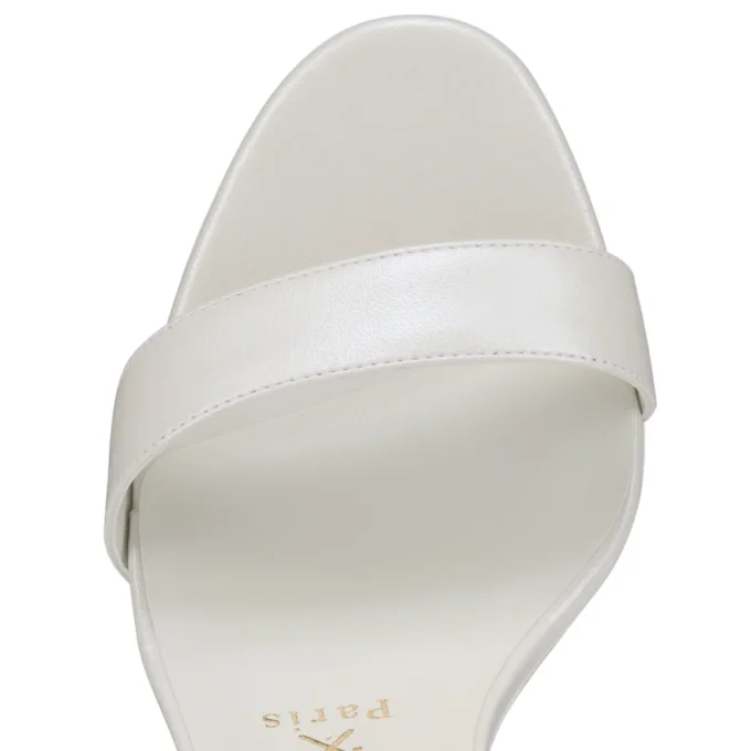 Sandalo Miss Z – Sandali con cinturini da 100 mm – Pelle nappa perlata – Bianco – Donna