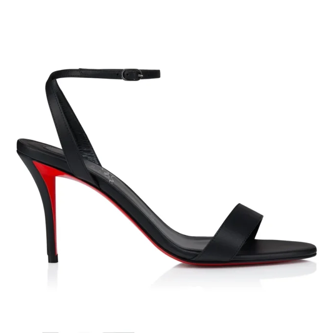 Sandalo Miss Z – Sandali con cinturini da 80 mm – Pelle di agnello nappa – Nero – Donna