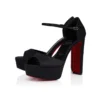 Sandaloo Red Carpet – Décolleté con cinturini da 130 mm – Raso crêpe – Nero – Donna