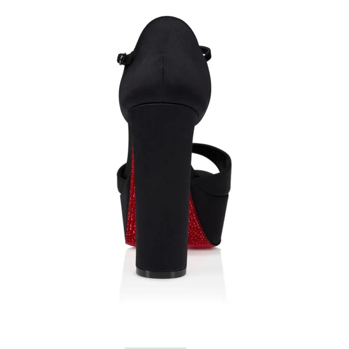 Sandaloo Red Carpet – Décolleté con cinturini da 130 mm – Raso crêpe – Nero – Donna