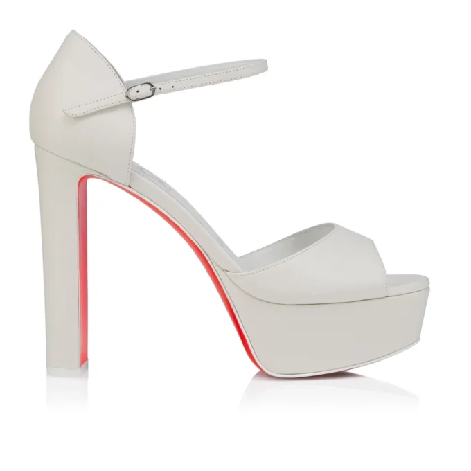 Sandaloo – Sandali con cinturini da 130 mm – Pelle di agnello nappa – Bianco – Donna