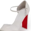 Sandaloo – Sandali con cinturini da 130 mm – Pelle di agnello nappa – Bianco – Donna
