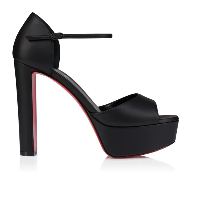 Sandaloo – Sandali con cinturini da 130 mm – Pelle di agnello nappa – Nero – Donna