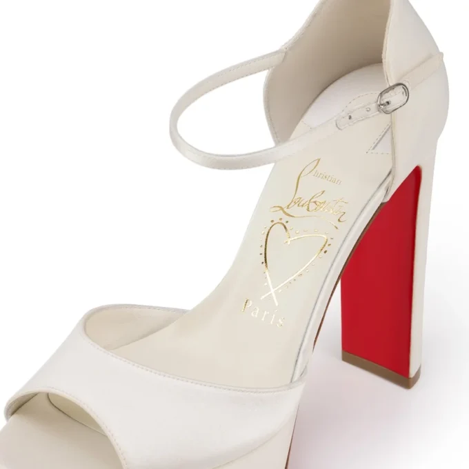 Sandaloo – Sandali con cinturini da 130 mm – Raso crepe – Avorio – Donna