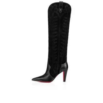 Santia Botta – Stivali da 85 mm – Pelle di vitello e pelle scamosciata – Nero Santia Botta – Stivali da 85 mm – Pelle di vitello e pelle scamosciata – Nero
