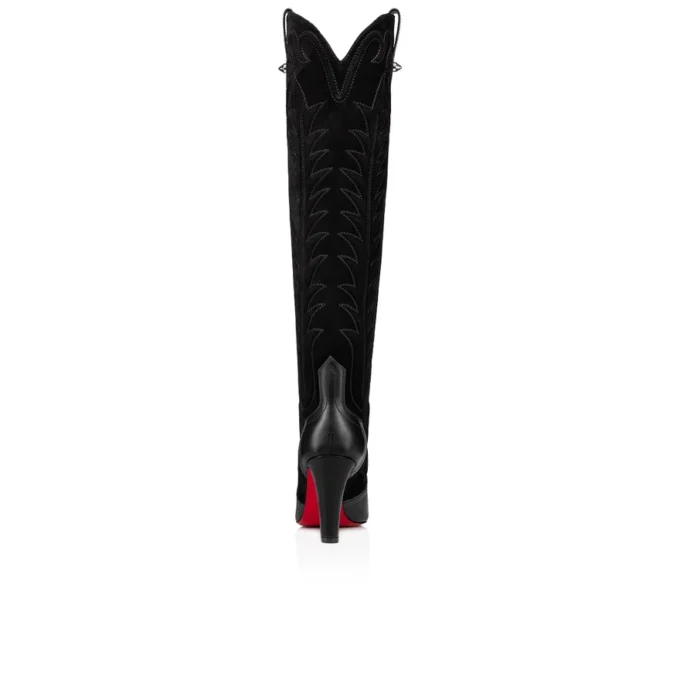 Santia Botta – Stivali da 85 mm – Pelle di vitello e pelle scamosciata – Nero
