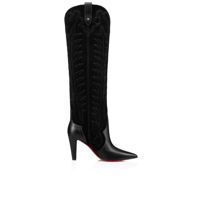 Santia Botta – Stivali da 85 mm – Pelle di vitello e pelle scamosciata – Nero