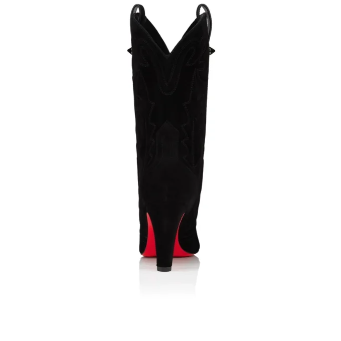 Santiabooty – Stivali da 85 mm – Pelle di vitello scamosciata – Nero – Donna