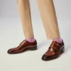 Sartok – Scarpe con fibbia – Pelle di vitello patinata – Havane – Uomo
